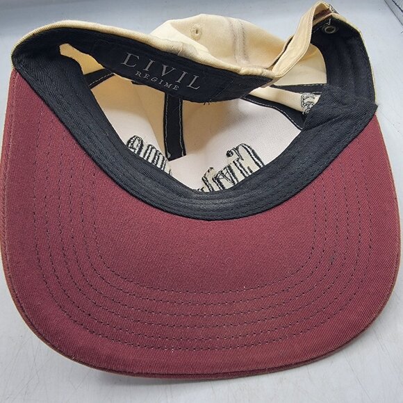 Civil Regime Rebel Youth Baseball Hat Cap Beige Red Adjustable Casual Outdoors - Picture 8 of 9